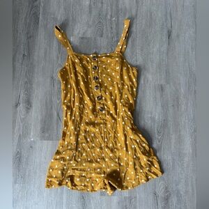 Polka Dot Mustard Romper
